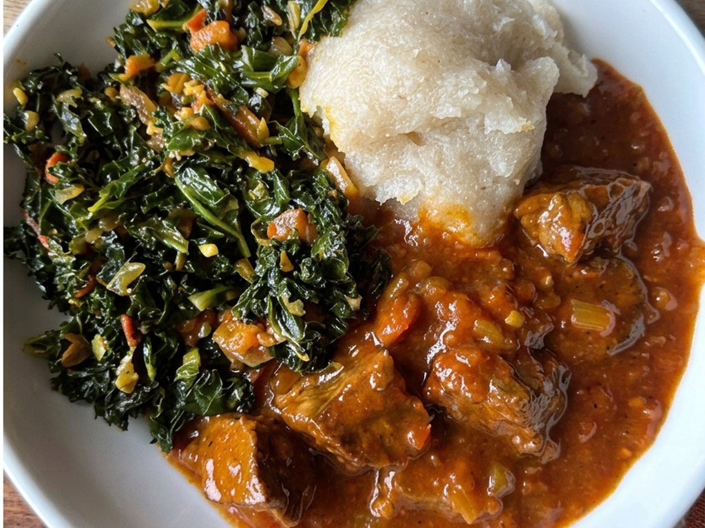 Ugali, Sukuma & Beef Stew
